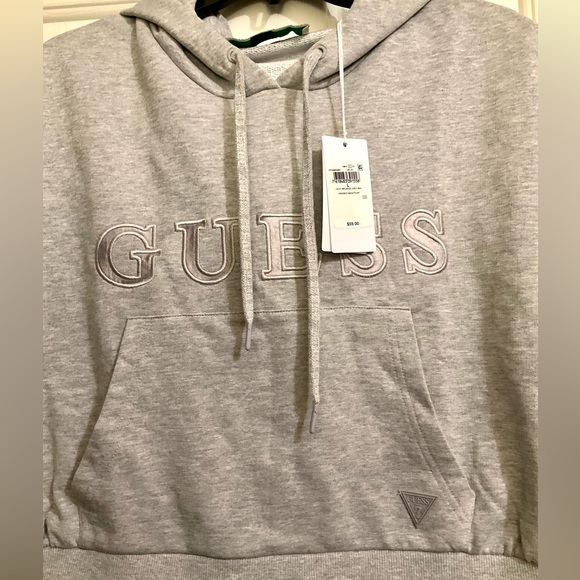 GUESS Hooded Dolman Sleeve Sweatshirt (Gray) - Picture 3 of 5